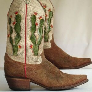 Justin Boots Vintage Cactus Cowboy Boots